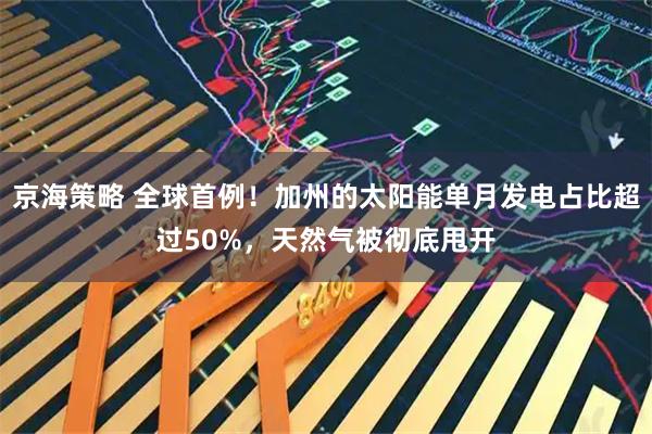 京海策略 全球首例！加州的太阳能单月发电占比超过50%，天然气被彻底甩开