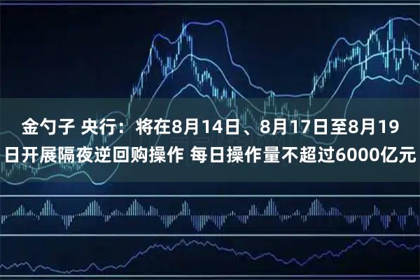 金勺子 央行：将在8月14日、8月17日至8月19日开展隔夜逆回购操作 每日操作量不超过6000亿元